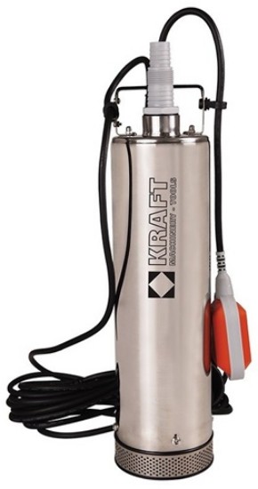 Εικόνα της Αντλία πηγαδιών 1000watt 40m 6500lt/h 1'' βαρύτερου τύπου inox Kraft