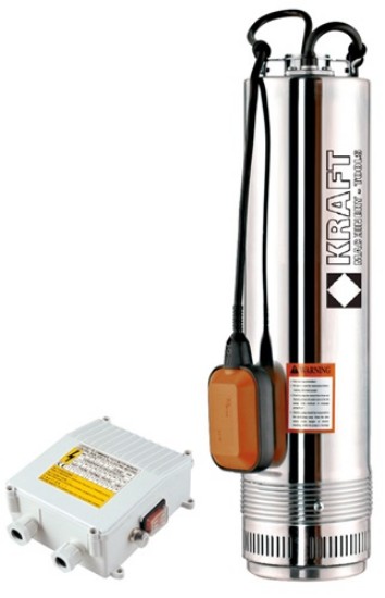 Εικόνα της Αντλία πηγαδιών με φλοτέρ 1100watt 77m 6000lt/h 1" 1/4 inox Kraft