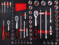 Εικόνα της Εργαλειοφόρος τροχήλατος με 6 συρτάρια και 158 εργαλεία Bgs