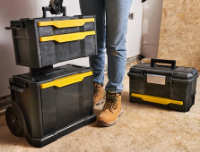 Εικόνα της Εργαλειοφόρος πλαστικός τροχήλατος με αποσπώμενη εργαλειοθήκη Stanley