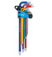Εικόνα της Κλειδιά torx  t10-t50 (XL) χρωματιστά σετ 9 τεμαχίων με τρύπα Bgs