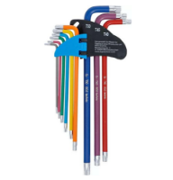 Εικόνα της Κλειδιά torx  t10-t50 (XL) χρωματιστά σετ 9 τεμαχίων με τρύπα Bgs