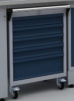 Εικόνα της Εργαλειοφόρος 5 συρταρίων RAL 7040/RAL 5020 γκρι/μπλέ με λαβή