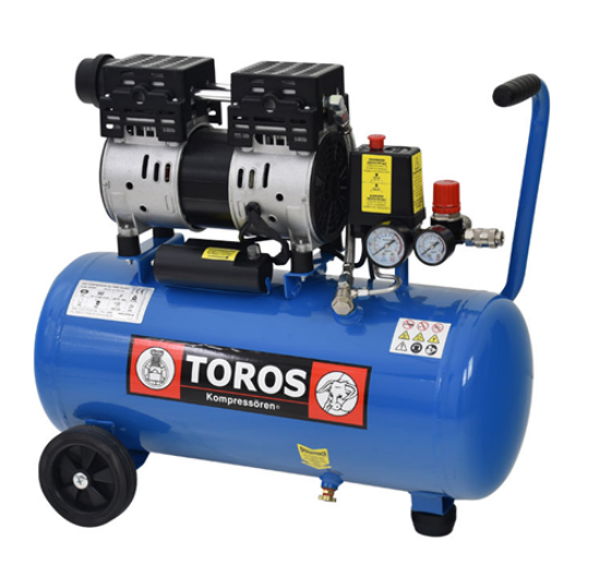 Εικόνα της Αεροσυμπιεστής μονομπλόκ oilfree χαμηλού θορύβου 24Lt 1Hp Brushless Toros