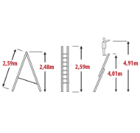 Εικόνα της Σκάλα διπλή επεκτεινόμενη βαρέως τύπου 2x9 18 σκαλιά Bulle