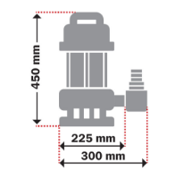Εικόνα της Υποβρύχια αντλία λυμάτων με κοπτήρα 1100watt 8.2m 15000lt/h 2'' inox Kraft