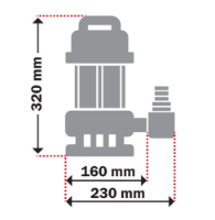 Εικόνα της Υποβρύχια αντλία ομβριων υδάτων 750watt 9.5m 13000 Lt/h 1"-1" 1/4'' Kraft