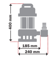 Εικόνα της Υποβρύχια αντλία ακαθάρτων υδάτων 1000watt 9.5m 15000 Lt/h 1"- 1" 1/4'' Kraft