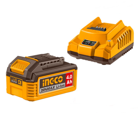 Εικόνα της Σετ μπαταρία 20V 4.0Ah Li-Ion + Φορτιστής 2Α INGCO
