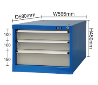 Εικόνα της Συρταρίερα σταθερή με 3 συρτάρια Bulle