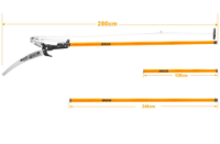 Εικόνα της Πριόνι και Ψαλίδι Κλαδέματος με Τηλεσκοπικό Κοντάρι 14" INGCO