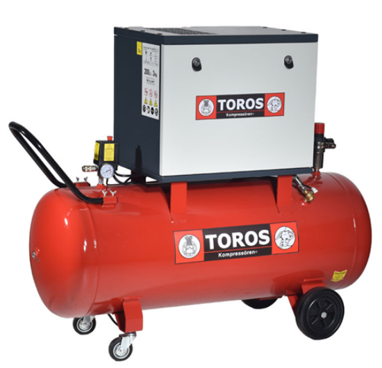 Εικόνα της Αεροσυμπιεστής ηχομονωμένος (silent) κλεσιτού τύπου πλήρης με αεροφυλάκιο 200lt 3hp/10 bar Toros