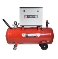 Εικόνα της Αεροσυμπιεστής ηχομονωμένος (silent) κλεσιτού τύπου πλήρης με αεροφυλάκιο 200lt 3hp/10 bar Toros