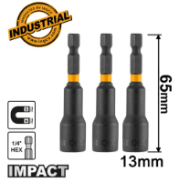 Εικόνα της Μαγνητικά Καρυδάκι 1/4" Impact-Αέρος 13mm*65mm σετ 3 τεμ INGCO