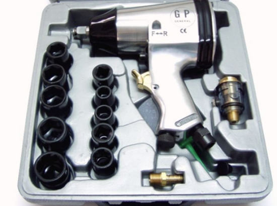 Εικόνα της Αερόκλειδο 1/2'' σε κασετίνα με καρυδάκια 35kgr 113lit/min Gp Tools